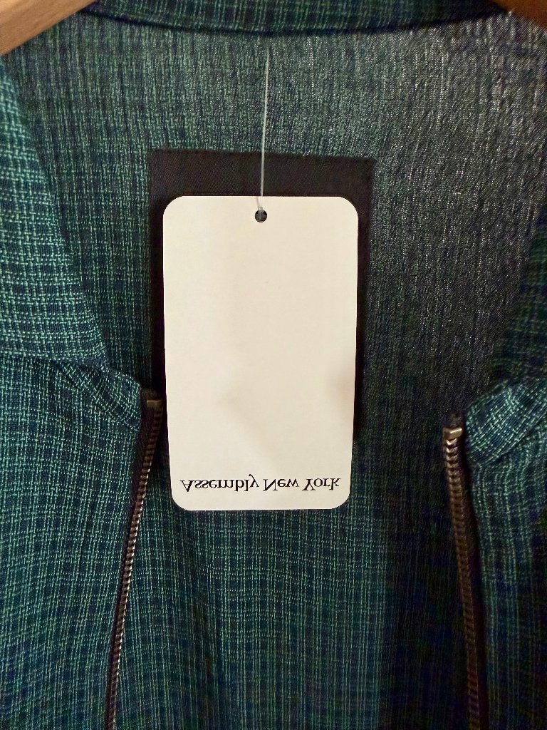 Assembly Ny - Mens Medium Green Plaid Zip Camp Shirt - New W/ Tags — image 4 of 8